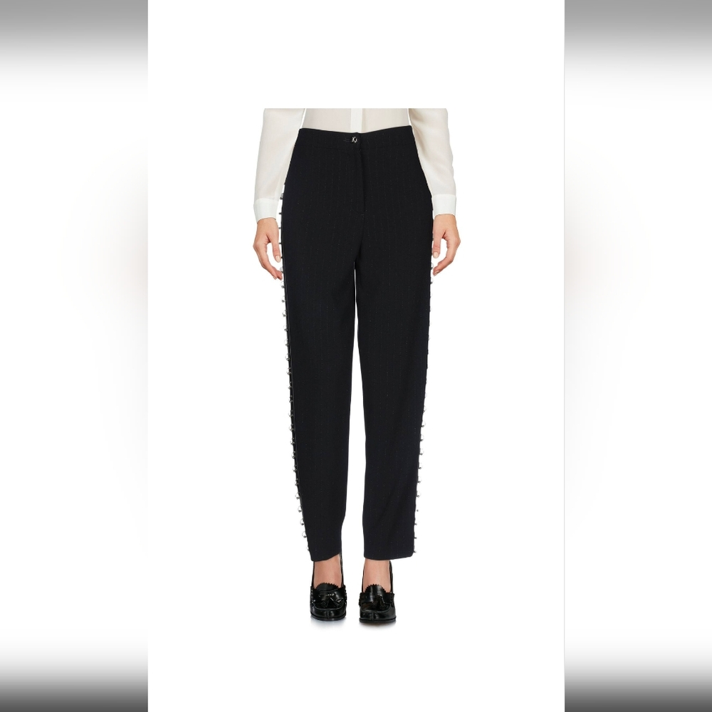Just Cavalli Black With Metallic Pinstripes And Side Chain Detailing